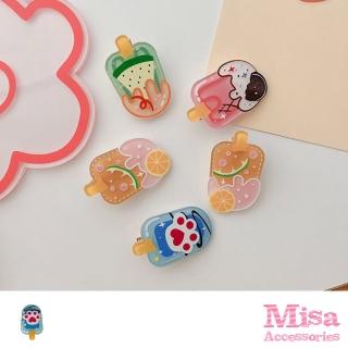 【MISA】冰棒髮夾/趣味可愛壓克力夏日冰棒造型髮夾(4色任選)