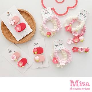 【MISA】花朵髮繩/浪漫粉色花朵主題造型髮夾髮繩組(8款任選)