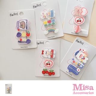 【MISA】塗鴉髮夾/趣味可愛壓克力塗鴉圖案造型髮夾3件套組(5款任選)