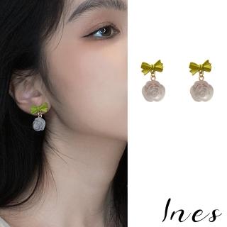 【INES】韓國設計法式優雅冰山玫瑰造型耳環(冰山耳環 玫瑰耳環)