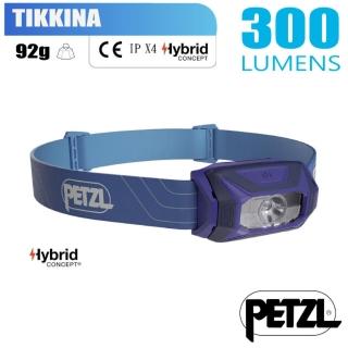 【PETZL】TIKKINA 超輕量標準頭燈300流明.IPX4防水.LED頭燈(E060AA01 藍)