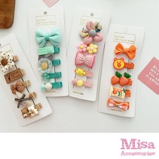 【MISA】可愛髮夾/韓版可愛糖果色系造型髮夾5件套組(7款任選)