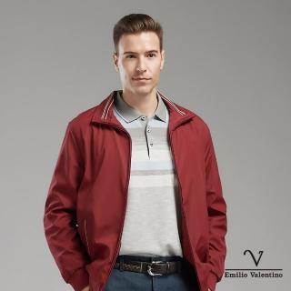 【Emilio Valentino 范倫鐵諾】時尚翻領休閒毛裡鋪棉保暖防風外套_紅色(15-2V6963)