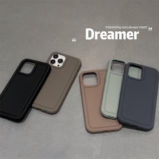 【LOYALTY】iPhone14Plus/14Pro/14ProMax高級感莫蘭迪色系純色矽膠邊框手機保護殼 灰咖色