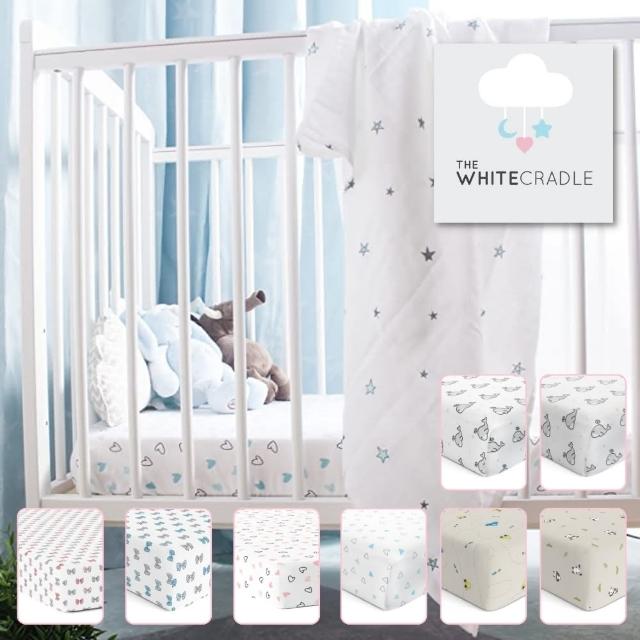 【The White Cradle】純棉嬰兒床床包 70*140公分(床墊高18公分內 - 全年適用)