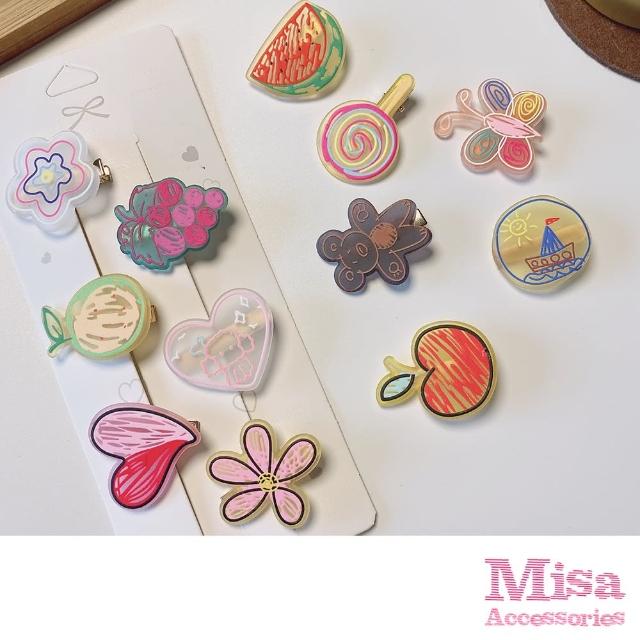 【MISA】童趣髮夾 塗鴉髮夾/可愛童趣塗鴉造型髮夾6件套組(2款任選)