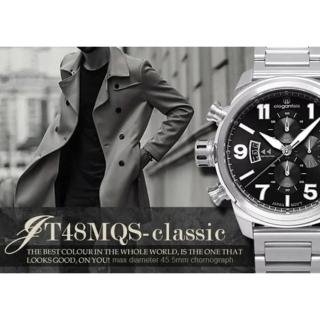 【elegantsis 愛樂時】傑本尼氏 經典石英腕錶/黑 45.5mm(ELJT48MQS-OB06MA)