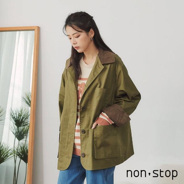 【non-stop】復古配色厚磅寬版外套-2色