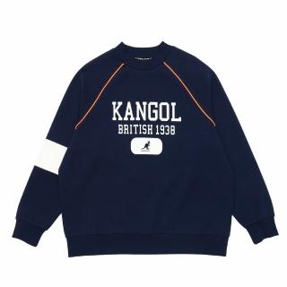 【KANGOL】長袖 大學T 深藍 大LOGO 微高領 中性(6255100380)