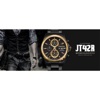 【elegantsis 愛樂時】傑本尼氏 騎士系列機械腕錶/黑面 46mm(ELJT42R-6B04MA)