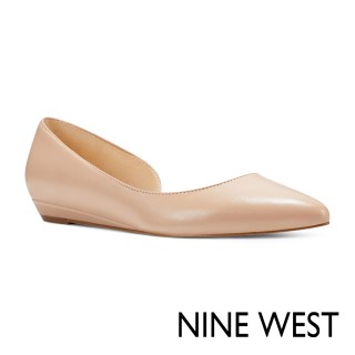 【NINE WEST】7SAIGE3 小羊皮尖頭平底鞋-杏色