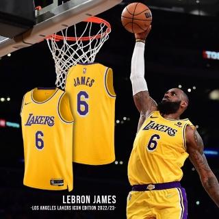 【NIKE 耐吉】球衣 Los Angeles Lakers 22-23 NBA 洛杉磯 湖人隊 黃 紫 LBJ(DN2009-728)