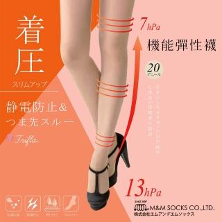 【M＆M日本職人】日本製 壓力機能絲襪 階段式加壓 防靜脈曲張(機能襪 美腿 透膚 腳尖透明 耐久)