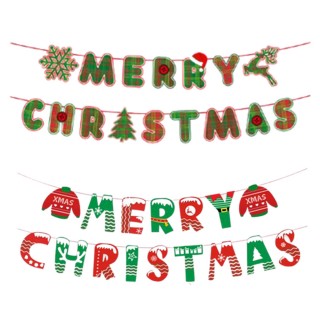 【北熊天空】聖誕拉旗 聖誕節紙質拉旗 聖誕佈置MERRY CHRISTMAS(聖誕佈置 裝飾 拉旗)