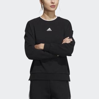 【adidas 愛迪達】FI W SWT GLOSS 女 長袖上衣 運動 訓練 休閒 亞洲版 垂肩 落肩 黑白(H09766)