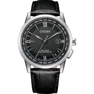 【CITIZEN 星辰】羅馬數字限量光動能電波萬年曆手錶(CB0151-19E)