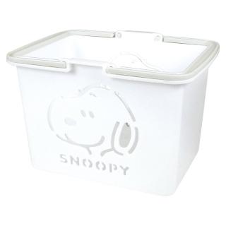 【T’S FACTORY】SNOOPY史努比 迷你塑膠手提置物籃 S 白色(文具雜貨)