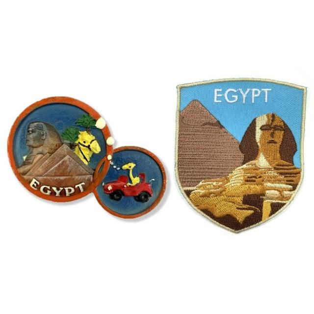 【A-ONE 匯旺】埃及金字塔冰箱便簽留言貼+埃及 金字塔刺繡布標2件組網紅打卡地標(C209+277)