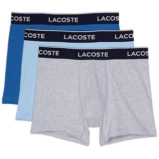 【LACOSTE】2022男時尚合身雙藍灰色四角修飾內著混搭3件組-網