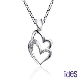【ides 愛蒂思】情人禮物 品牌設計款輕甜時尚系列鑽石項鍊/兩情相悅