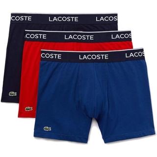 【LACOSTE】2022男時尚合身雙藍紅色四角修飾內著混搭3件組-網