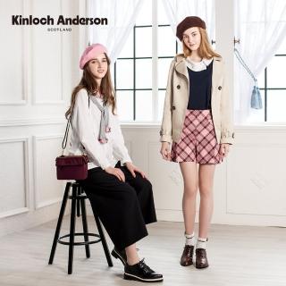 【Kinloch Anderson】金安德森女裝 灰肩飾帶假兩件造型壓線長袖上衣襯衫(白/黑)