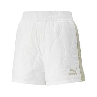 【PUMA】短褲 Classic Shorts 白 綠 女款 寬版 歐規 百搭 鬆緊褲頭(53894075)