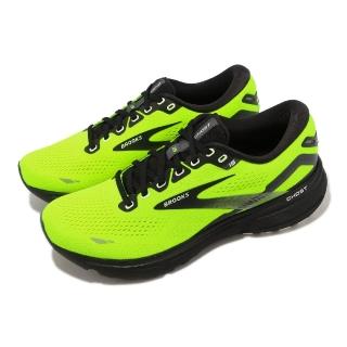 【BROOKS】慢跑鞋 Ghost 15 男鞋 螢光綠 黑 魔鬼系列 15代 路跑 運動鞋(1103931D762)