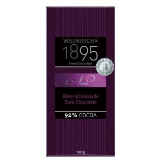 【德國1895瑞奇】極致純黑92%黑巧克力100g