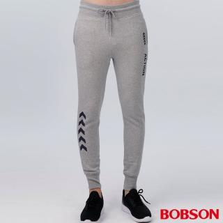 【BOBSON】男款內刷毛印圖縮口褲(38022A-83)