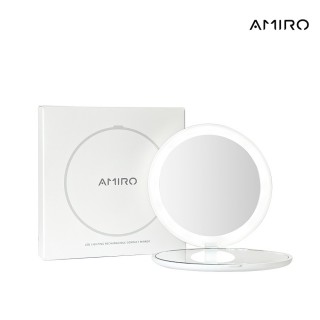 【AMIRO】LED隨身化妝鏡(隨身鏡 自拍鏡 輕巧收納 放大 方便攜帶)