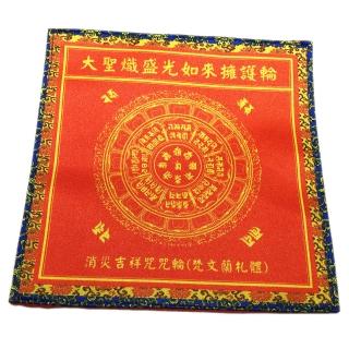 【十方佛教文物】大聖熾盛光如來擁護咒輪 紅色桌巾桌布19公分(福報享受無與倫比)