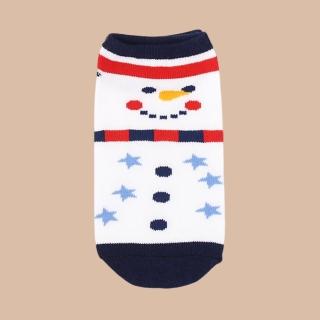 【WAJI 襪集】聖誕節主題襪-直版襪 星星款-雪人(Merry Christmas 台灣製 直版襪 兒童款 襪子 童襪 棉質)