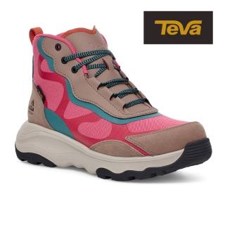 【TEVA】原廠貨 女 Geotrecca 高筒防潑水戶外登山鞋/休閒鞋(胭脂紅/駝色-TV1139870CCMN)
