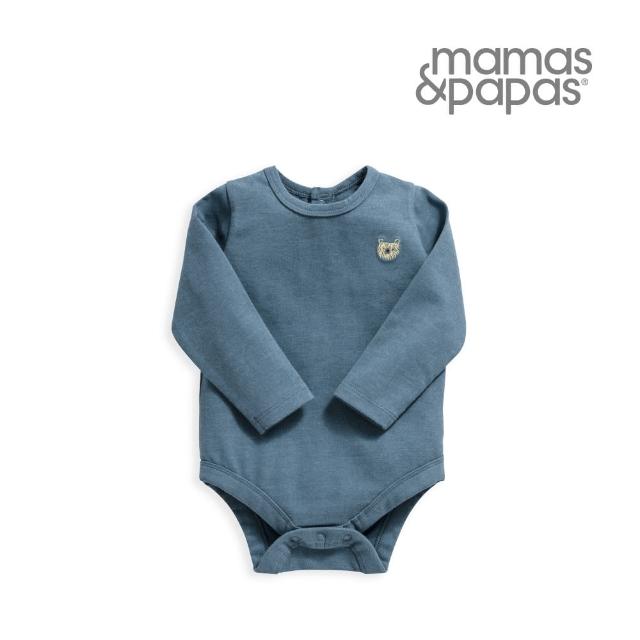 【Mamas & Papas】毛毛熊-長袖包屁衣-藍(5種尺寸可選)