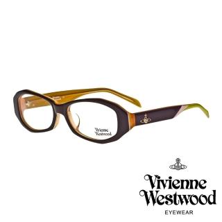 【Vivienne Westwood】時尚流線造型鏡框光學眼鏡(黑/橘 VW208_04)