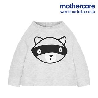 【mothercare】專櫃童裝 灰色浣熊長袖上衣(3-9個月)