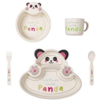 【coeco】竹纖維動物造型兒童餐具五件組-熊貓