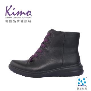 【Kimo】專利防水-牛皮鞋帶機能靴(黛黑色 KBBWF071543)