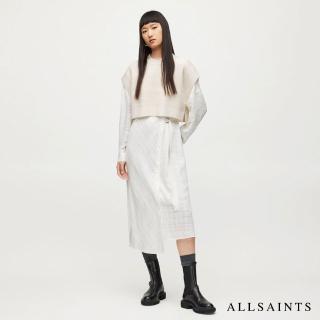 【ALLSAINTS】PENNY 兩件式羊毛短版背心中長版洋裝-白 WD105X(修身版型)
