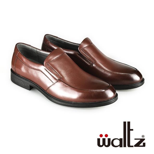 【Waltz】職人首選 簡約素面側V 紳士鞋皮鞋(612119-23 華爾滋皮鞋)