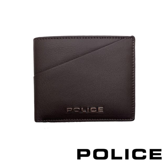 【POLICE】頂級NAPPA小牛皮4卡1零錢袋男用皮夾 布魯斯系列(咖啡色 贈送禮提袋)