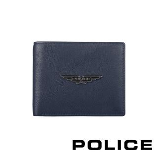 【POLICE】限量2折 頂級NAPPA小牛皮8卡男用皮夾 飛行者系列 全新專櫃展示品(深藍色 贈送禮提袋)