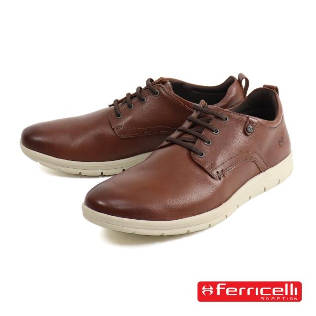 【Ferricelli】文青簡約風格素面綁帶休閒鞋 棕色(F51225-BR)