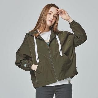 【moz】瑞典 駝鹿 貼布 飛鼠防風外套 女款(軍綠)