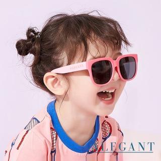 【ALEGANT】童趣生活蜜蘋粉兒童專用輕量彈性太陽眼鏡(台灣品牌/UV400方框偏光墨鏡)