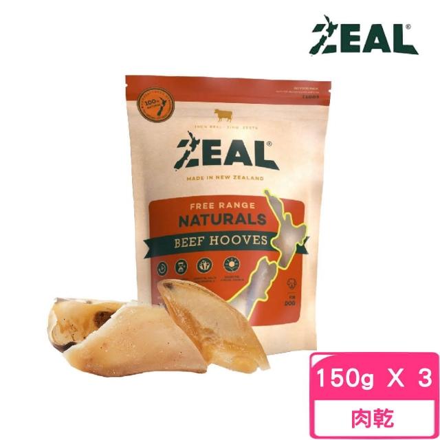 【ZEAL 真致】天然風乾零食-牛蹄 150g*3包組(寵物零食、狗肉乾)