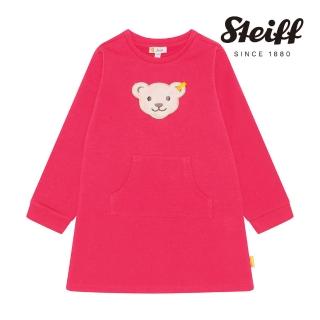 【STEIFF】熊頭童裝 經典熊頭長袖洋裝 內刷毛(洋裝 啾啾款)