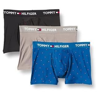 【Tommy Hilfiger】2022男時尚細纖維黑灰藍色四角內著混搭3件組-網(預購)