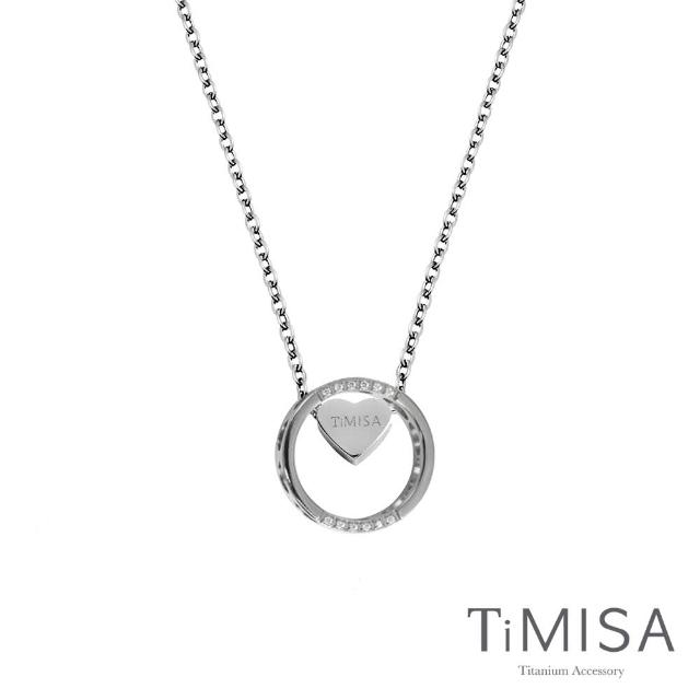【TiMISA】幸運心 指輪 純鈦項鍊E(雙色可選)